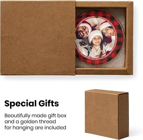 Vista 3 de Adornos de Navidad personalizados, adorno con foto personalizada, nuestro primer árbol de Navidad colgante 2023, decoración regalo para Navidad