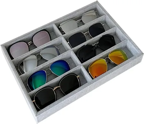 Vista 14 de Organizador de bandeja de joyería para gafas de sol con divisor de cajones, B5