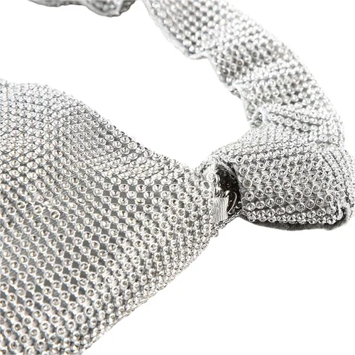 Vista 4 de Bolso de mano con diamantes de imitación para mujer, bolso de mano brillante con purpurina, bolso cruzado para boda, noche, fiesta de graduación