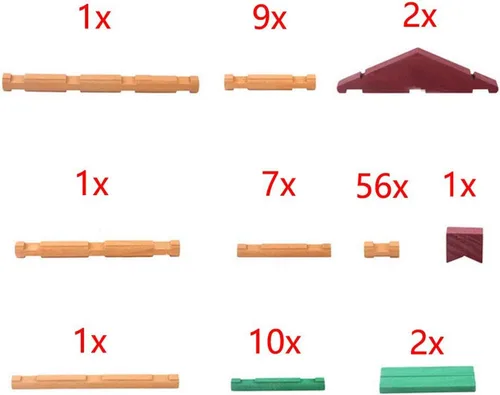 Vista 7 de 90 piezas de bloques de construcción de madera para niños pequeños, juego de troncos de cabaña de madera clásico, juguete educativo preescolar