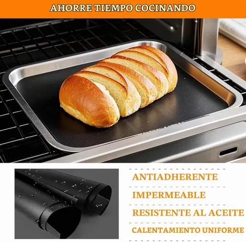 Vista 4 de 5 piezas de esteras de teflón para forro de horno para la freidora de aire de puerta francesa de 26 QT Emeril Lagasse 360, forros de freidora
