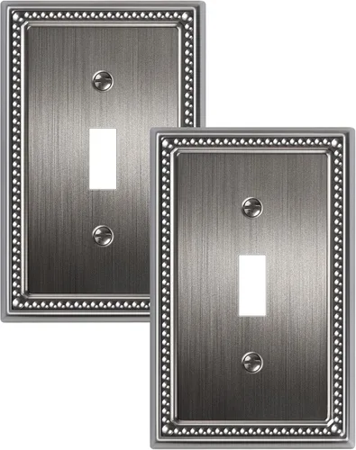 Vista 84 de Paquete de 2 cubiertas de placa de interruptor de luz de doble palanca, cubiertas decorativas de placa de doble interruptor Pearls, placa de pared