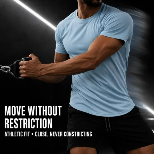 Vista 7 de Morbuy Paquete de 2 camisetas de entrenamiento para hombre de secado rápido Marrón oscuro