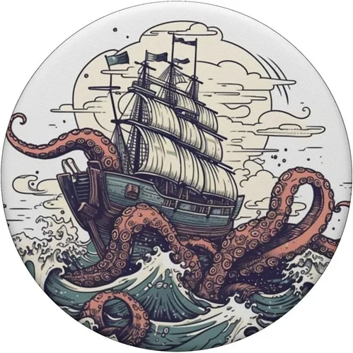 Vista 3 de PopSockets de pulpo Kraken de Sea Monster intercambiables PopGrip