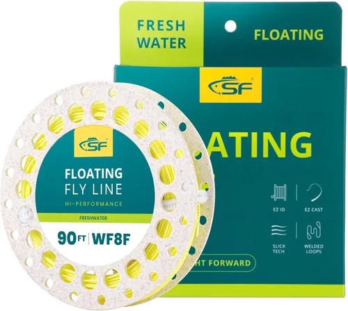 Vista 17 de SF Floating Fly Line for River/Lake, Weight Forward 90FT Fly Fishing Fluo amarillo