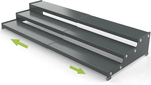 Vista 8 de Jojocross Organizador de especias para gabinete, almacenamiento de especias expandible de 3 niveles, ideal para armarios de cocina, armario, Negro