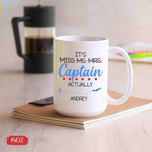 Vista 4 de BigTees Taza de café de piloto personalizada, regalos para piloto, taza de piloto, taza de café de piloto de avión, taza de café personalizada