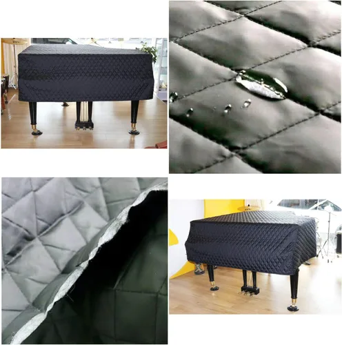 Vista 5 de Funda protectora para piano de cola, impermeable, a prueba de humedad y polvo (62.9 pulgadas, negro)