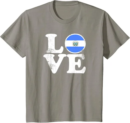 Vista 35 de Love El Salvador Flag tShirt Home Pride Distressed Tee T-Shirt