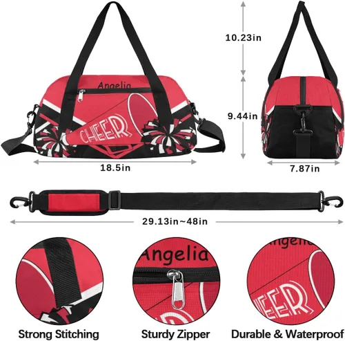 Vista 4 de Cheerleader - Bolsas de lona para niñas, para animadoras, deportes, gimnasio, animadoras, bolsa de lona, Animación personalizada 4
