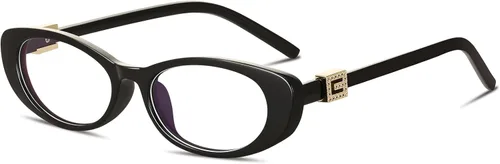 Vista 8 de Oval Blue Light Blocking Glasses for Women Retro 90s Glasses Computer TV Eyeglasses Anti Eyestrain