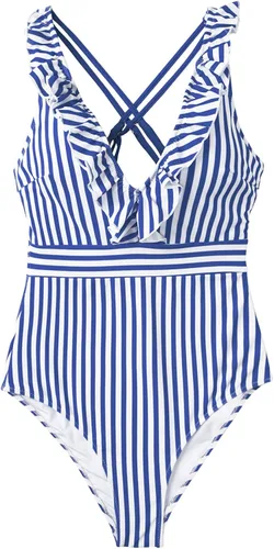 Vista 4 de CUPSHE - Traje de baño cruzado de una pieza con cuello en V y volantes, para mujer