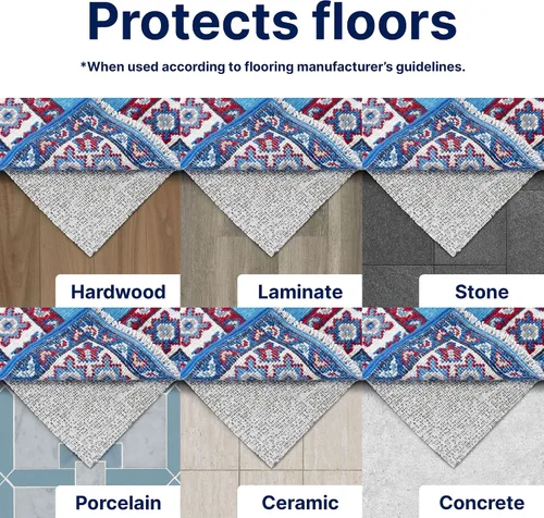 Vista 9 de Nature´s Grip por Rug Pad USA, almohadillas de alfombra antiderrapante de caucho natural y yute, solución ecológica, evita el agrupamiento, tapetes