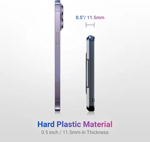 Vista 7 de PROfezzion 2 en 1 para soporte de cartera MagSafe, tarjetero magnético con bloqueo RFID, compatible con 4 tarjetas, cartera de carcasa dura