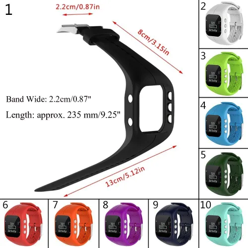 Vista 4 de QGHXO Correa para Polar A300, correa de repuesto de silicona suave y ajustable para reloj Polar A300