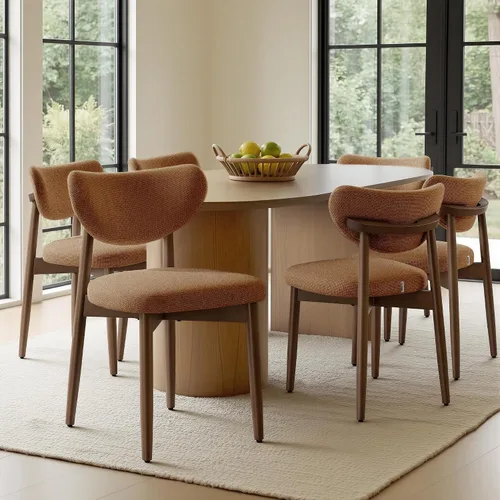 Vista 16 de VASAGLE Juego de 2 sillas de comedor de madera, sillas de cocina tapizadas con patas de madera maciza, respaldo curvado ergonómico, mango integrado