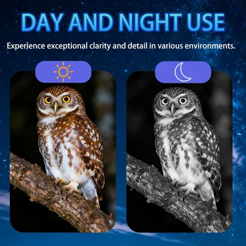 Vista 6 de Gafas de visión nocturna y prismáticos de visión nocturna, batería recargable de 4000 mAh, tarjeta de 32 GB, linterna integrada y botones
