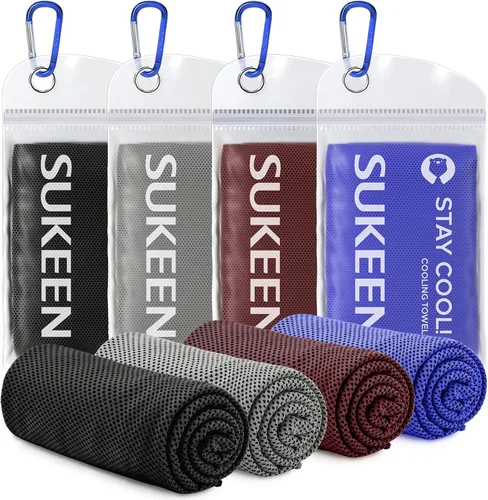 Vista 16 de Sukeen Paquete de 4 toallas refrescantes (40 x 12 pulgadas), envolturas refrescantes para el cuello, toalla de hielo, toalla fría suave