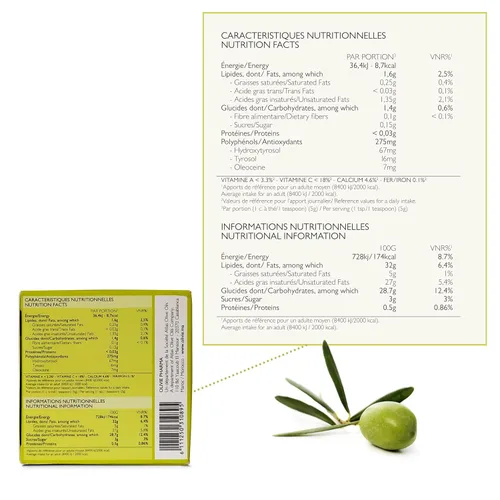 Vista 2 de OLIVIE, Cápsulas de extracto de hoja de olivo orgánico, perlas PowerUp de OLIVIE, suplemento de hidroxitirosol, polifenoles antioxidantes, apoyo