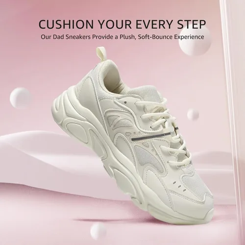 Vista 4 de STQ Zapatos deportivos gruesos para mujer, cómodos zapatos para caminar con Arch Sopport