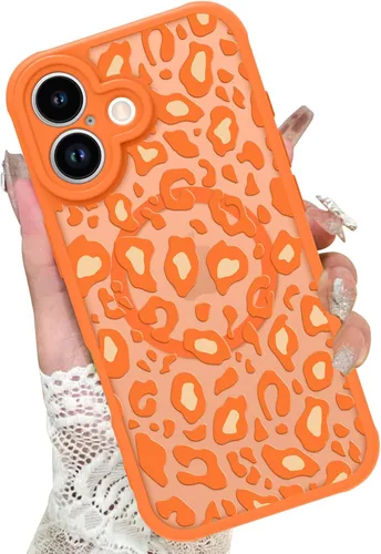 Vista 85 de KANGHAR - Funda para iPhone 11 [Compatible con Magsafe] Patrón estampado de leopardo Lindo guepardo Funda protectora magnética para niñas, mujeres
