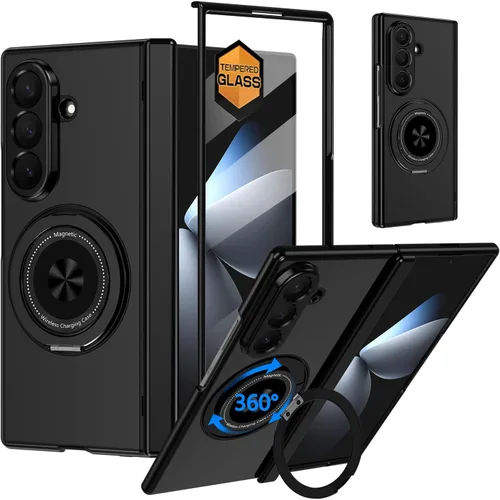 Vista 11 de Hekodonk Funda para Galaxy Z Flip 8 con soporte giratorio de 360º, compatible con MagSafe, protector de pantalla frontal, soporte de anillo Todo