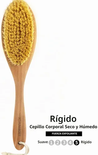 Vista 3 de ICANdOIT Cepillo corporal muy rígido para hombres y mujeres, cepillo de piel seca de mango largo para celulitis y drenaje linfático con cerdas