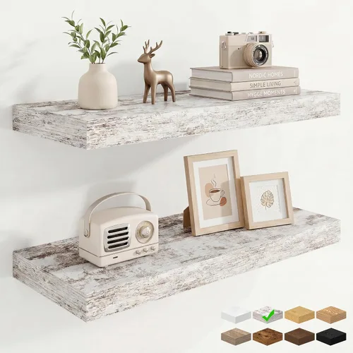 Vista 55 de Marsmiles Estantes flotantes cuadrados para pared, 8 pulgadas de ancho x 8 pulgadas de profundidad x 1.25 pulgadas de alto, paquete de 3 estantes