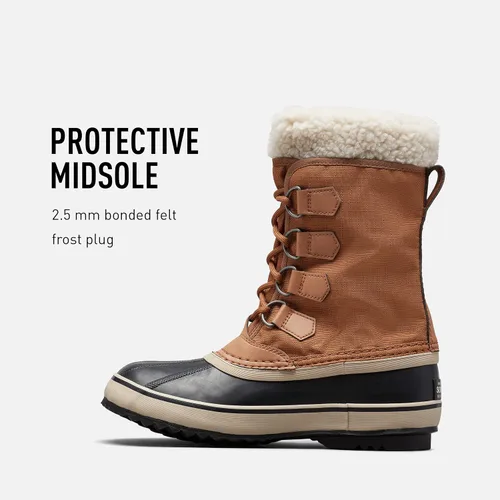 Vista 4 de Sorel Botas de carnaval de invierno para mujer, lluvia y nieve, impermeables, color marrón camello, talla, Nieve, marrón