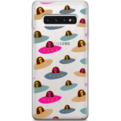 Vista 4 de Mertak Funda compatible con Samsung Galaxy A73 A72 5G A71 A70 A53 A52 A32 A50 A21s Spaceship UFO protectora ligera diseño de espacio alienígena