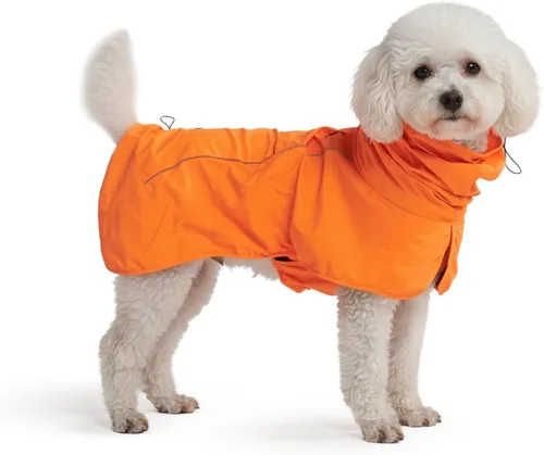 Vista 10 de Spark Paws - Chaqueta impermeable para perros, resistente al viento, para perros pequeños, medianos, grandes y extragrandes, traje reflectante