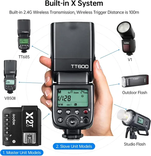 Vista 6 de Godox TT600 2.4G Flash Speedlite para cámaras Canon Nikon Pentax Olympus Fujifilm Panasonic Pentax
