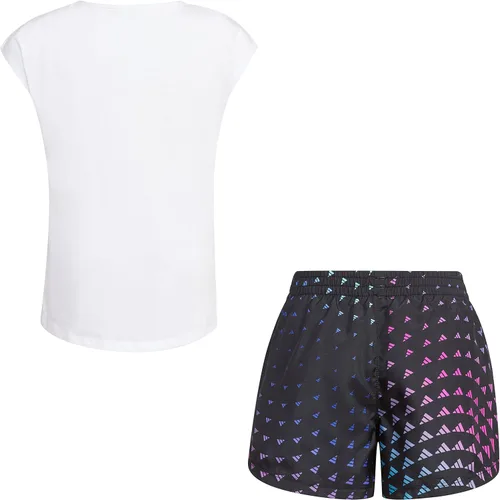Vista 2 de adidas girls 2-piece Tee & All Over Print Woven Short Set