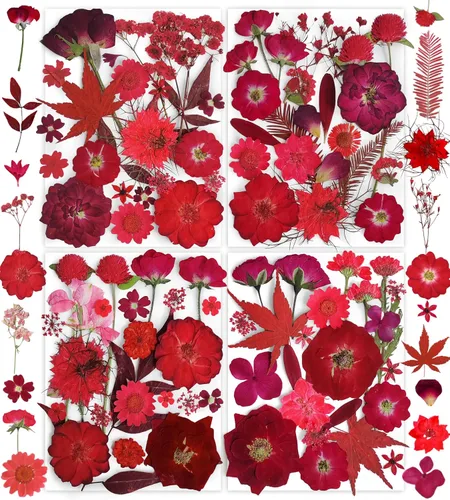 Vista 18 de 150 piezas de flores azules secas prensadas con pegatinas de mariposas - Juego de flores naturales reales de YouthBro para manualidades de resina