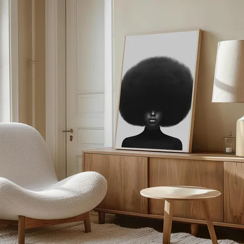 Vista 4 de Póster de personas negras, arte de mujeres afroamericanas, arte minimalista para mujer, impresión de mujer afro, obra de arte moderna, 16 x 24