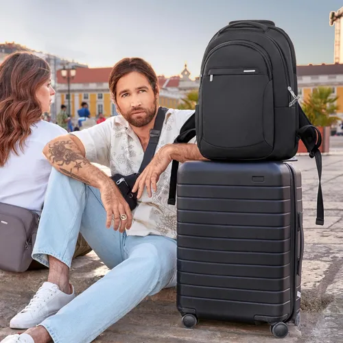 Vista 2 de Travelon - Mochila antirrobo clásica grande multiusos, Negro, Tamaño único
