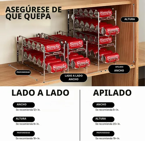 Vista 3 de Simple Houseware Paquete de 4 organizadores dispensadores apilables para cromado