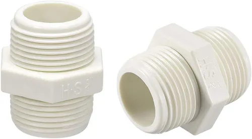 Vista 4 de uxcell Tubería de PVC accesorio hexagonal pezón G1/2 X G1/2 conector adaptador de rosca macho 10 unids