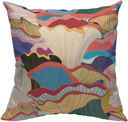 Vista 12 de TKS MITLAN Fundas de almohada abstractas con ondas 18 x 18 pulgadas, fundas de almohada decorativas con gradiente azul de agua de mar, ondas
