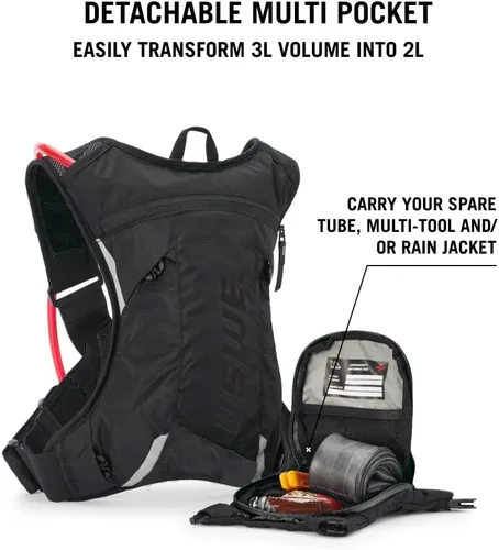 Vista 4 de USWE MTB Hydro Paquete de Hidratación con Bolsa de Agua - Mochila de Hidratación para Ciclismo, Bicicleta de Montaña, E-MTB y Paseo en Gravel
