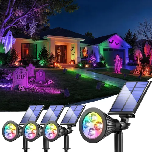 Vista 19 de JEJOT Paquete de 6 focos solares impermeables para exteriores con haz de Blanco cálido
