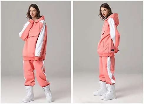 Vista 2 de SEARIPE Women Ski Jacket and Pants Set Couples Windproof Ski Suits Mens Waterproof Two Piece Snowsuits for Winter Sports