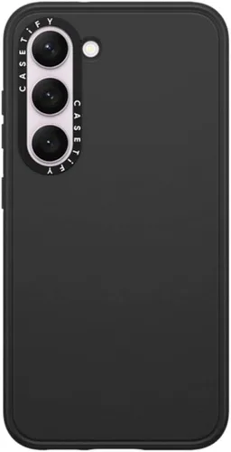 Vista 200 de CASETiFY Funda de impacto para Galaxy S22+ - Adhesivo Aries Moross, color negro transparente