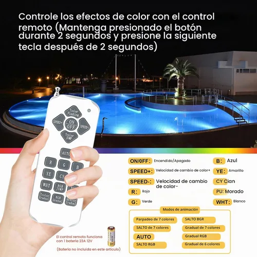 Vista 8 de Luces de Piscina Zenhagu para Piscina Enterrada, Luz LED de Color de 1.5 Pulgadas para Piscina Enterrada y Spa, IP68 Impermeable Sin Nichos, AC12V
