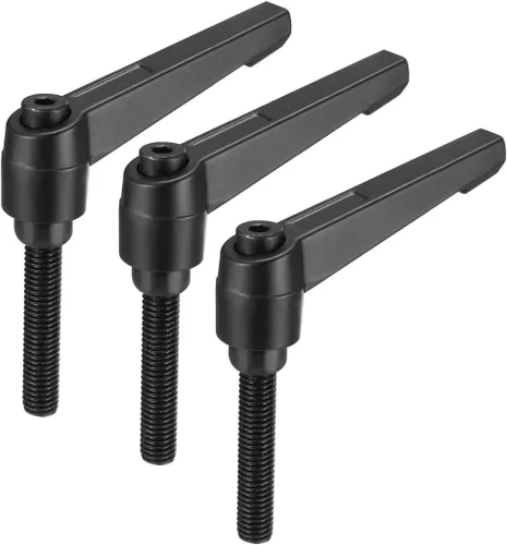 Vista 11 de uxcell M6 x 0.787 in Mango de palanca de sujeción ajustable Rosca Botón de trinquete macho roscado Perillas de bloqueo Tornillo giratorio Perno