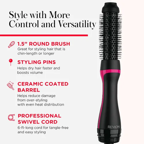 Vista 12 de REVLONSecador de cepillo redondo de un paso 1-1 / 2 "de una etapa 1-1 / 2" Secador y estilizador