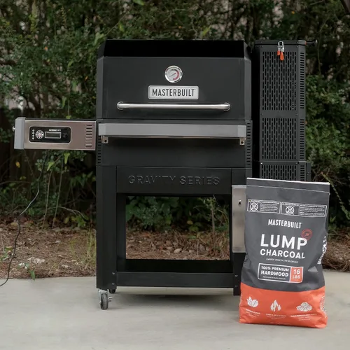 Vista 7 de Masterbuilt Gravity Series 800 - Plancha digital de carbón, parrilla y ahumador + carbón Masterbuilt Lump (16 libras)
