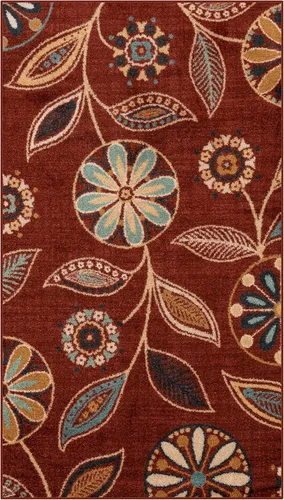 Vista 47 de Maples Rugs Reggie - Alfombra bohemia con estampado floral, 1 pies 8 Gris oscuro