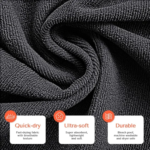 Vista 4 de TASALON Toalla de microfibra para el pelo para salón, paquete de 10, 29 x 16 pulgadas, toallas faciales de secado rápido y ultrasuaves con absorción