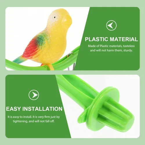Vista 5 de POPETPOP Swing Bird Model Bird Perch Toy Plastic Cage Stand Simulation Fake Cage Toy Periquitos Perca Divertidas Burlas para cacatúas Cacatúas